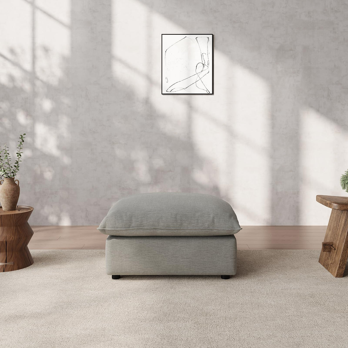 Waterproof Cloud Sectional Couches,High Backrest Down Filled Sofa for Living Room,94.5" Modular Sofas L-Shaped with Ottoman,Detachable Couch Covers,Cream White