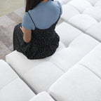WJShome Oversized Sectional Couches for Living Room,183" V Shaped Couch, 6-Seater Cloud Modular Sectional Sofa, Linen Deep Seat Cloud Couches for Living Room,White