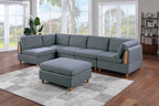 Tidyard Living Room Corner Sofa Wedge, Steel Gray Dorris Fabric Sectional with Wooden Legs, Plush Comfort Couch, Contemporary Style, 3? x 3? No Brand Name