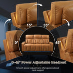 Zero Gravity Power Reclining Sofa Adjustable Headrest & 7 Colors LED Lighting, Power Recliner Sofa with Reading Lighting, Armrest Storage for Home Theater, RV