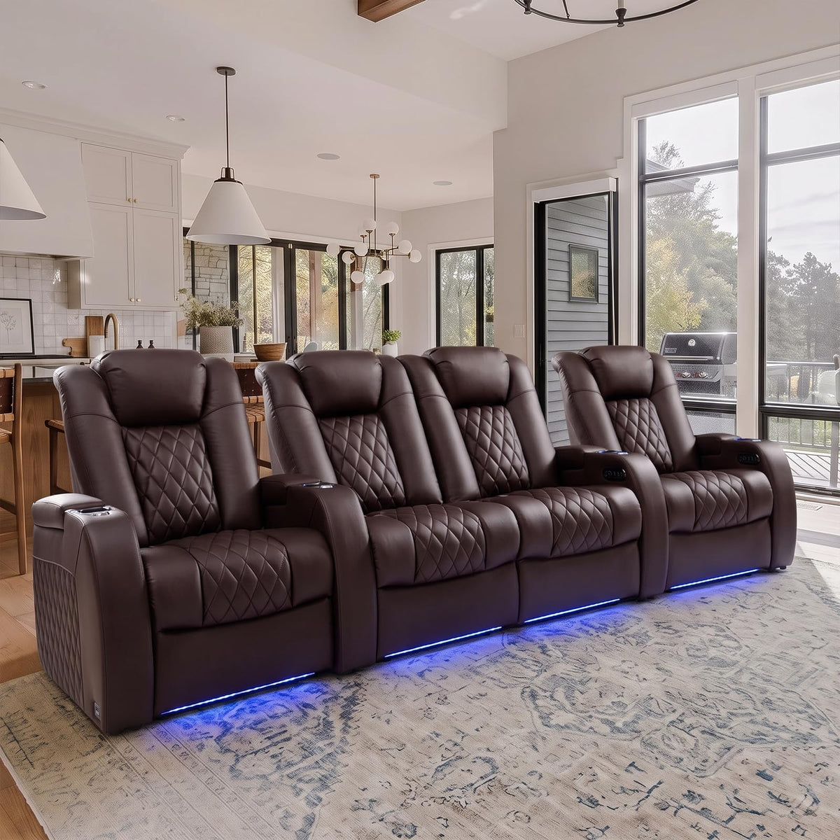 Weilianda Power Reclining Sofa for Living Room, Grey