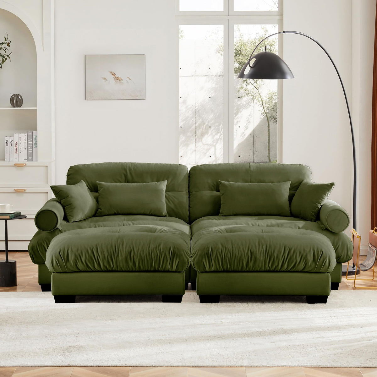 U Shaped Cloud Couches for Living Room Modular Sectional Sofa with Ottomans
