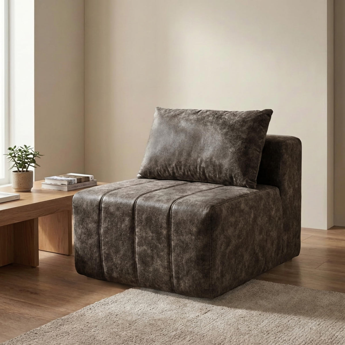 · REDEARTH · Boneless L Shaped Sectional Sofa in a Box, 5 Seater - Oyster