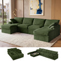 107'' Modular Sectional Sofa with Storage, L-Shaped Boneless Couch