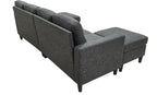 Tidyard Linen Upholstered Modular Sectional Sofa with 2 Ottomans, Grayish Black, Tall Legs, Easy Assembly, No Tools Required