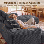 110" U Shaped Boneless Couches for Living Room, Cloud Couch with Ottoman