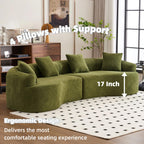 110.2" Curved Sectional Sofa,Luxury Wood Grain Chenille Fabric, Oversized Sectional Sofa,Compression Curved Couch for Living Room,No Assembly Needed (Green, 110.2 Inch)
