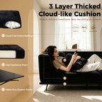 101" Boneless Couch with Raised Base, Deep Seat Cloud Sofa, Easy Clean