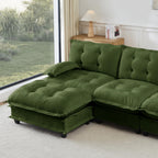 108" U Shaped Modular Sectional Sofa Couches for Living Room, Cloud Couch with Movable Ottomans, Comfy Chenille Sofa with Pillow-top Armrest for Bedroom Apartment