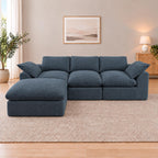 108" Cloud Sectional Couches for Living Room with Ottoman,Green