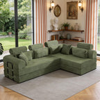 106" L-Shape Corduroy Sectional Sofa, Convertible Couch with Chaise