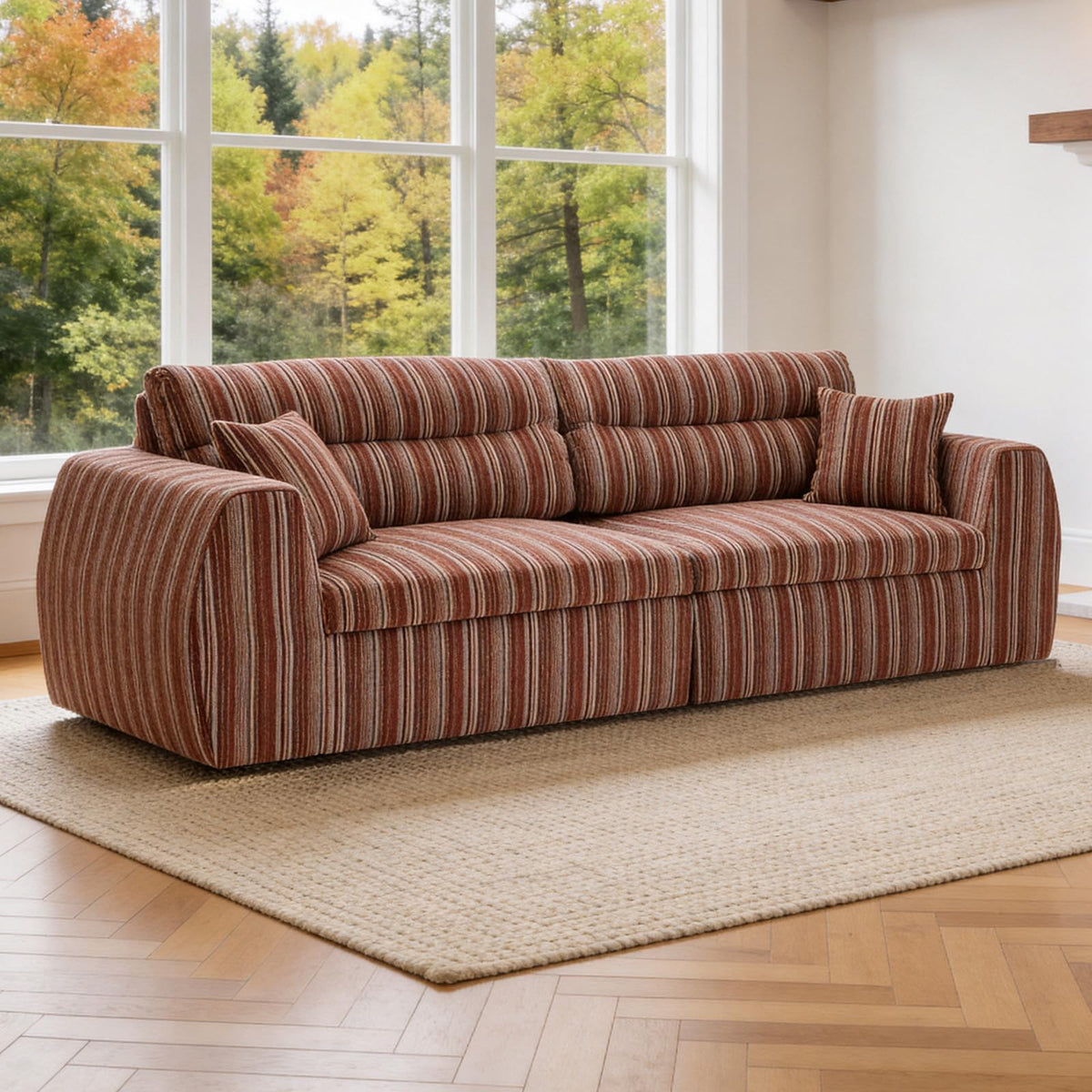 U-Shaped Sofa, Dual Chaise Sectional, 104 Inch, Camel