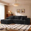 108" Modular Cloud Sofa, High-Density Foam Sectional Couch, Oversized Convertible U-Shaped Sofa Bed with Plush Fabric, Deep Seats, Wide Armrests, Boneless Couches for Living Room, Beige