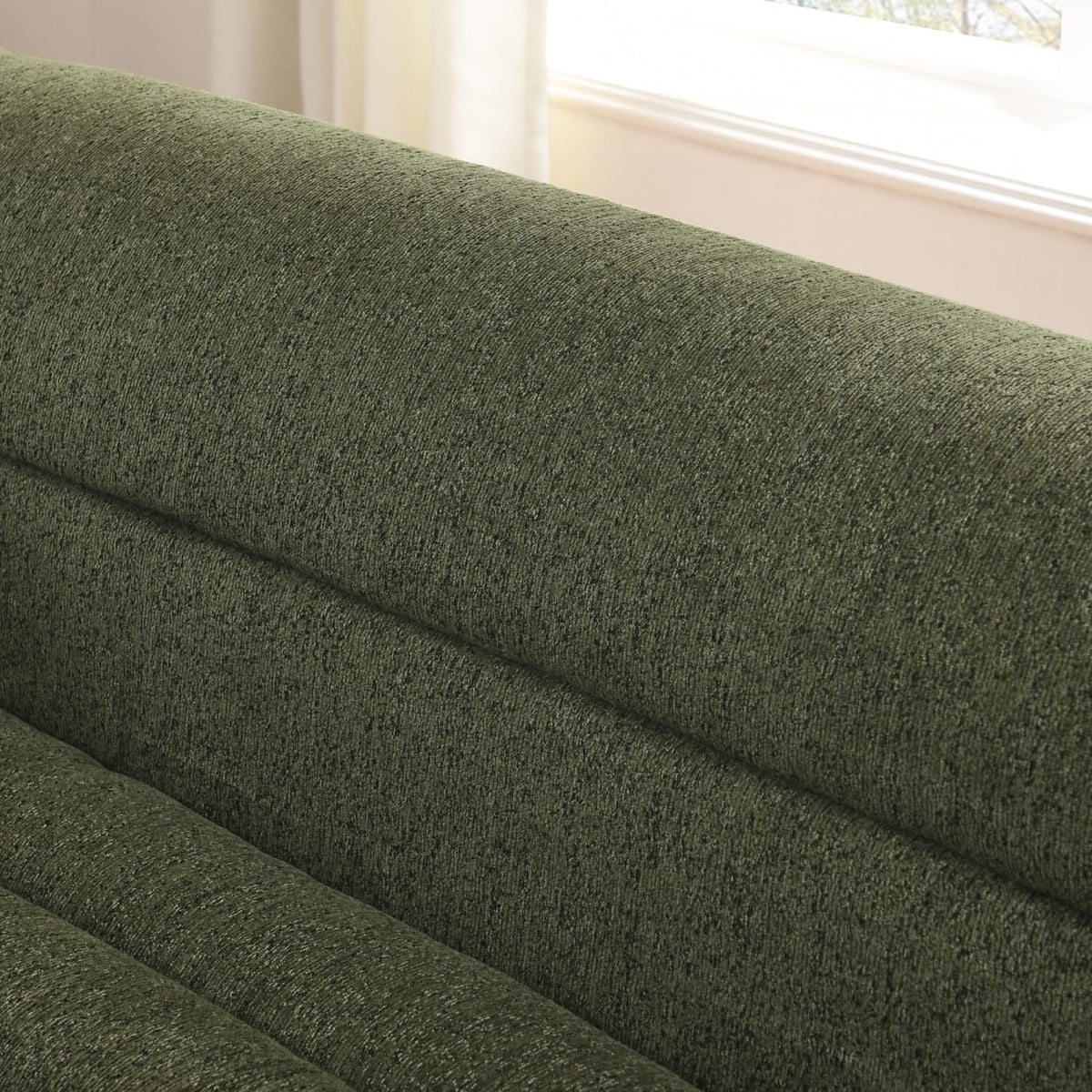 XIAO WEI 106" Modular Sectional Sofa with Chaise, Sage Green Chenille Fabric L-Shaped Couch with Wave-Shaped Armrests, Modern Minimalist Boneless Floor Sofa for Living Room, Apartment & Playrooms