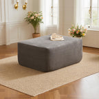 104" L-Shape Modular Sectional Sofa Couch,Comfy Upholstered Cloud Couch for Living Room,Modern Minimalist Couches,Deep Seat,No Assembly Required (Black,Plush Corduroy, Right Facing Chaise w/Ottoman)