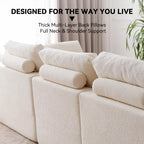 110" Cloud Sectional Couches for Living Room, Warm White