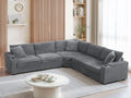 104" Convertible L-Shaped Sectional Sofa, Corduroy Corner Couch with Armrest Storage, Cup Holders, USB Charger, Irregular Corner, Oversized Comfy Modular Sofa for Living Room&Apartment，Beige