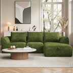 104" Modular Sectional Sofa with Deep Seat, Comfortable Upholstery L Shaped Cloud Couch for Living Room, 3-Seater Boneless Sofa with Movable Ottomans, Removable Cover, No Assembly Required, Dark Gray