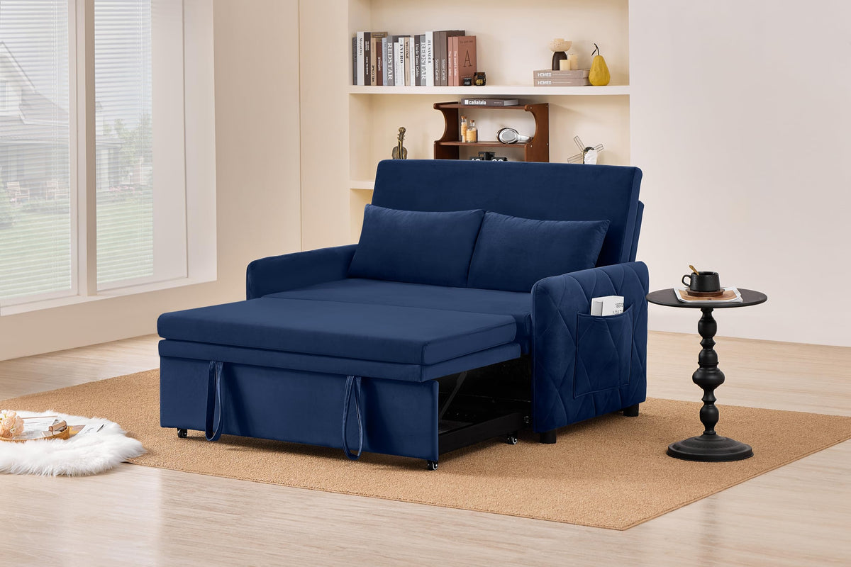 Velvet Chesterfield Sofa Set, 3-Seater and Loveseat