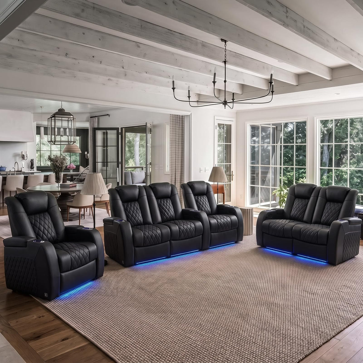 Weilianda Power Reclining Sofa for Living Room, Grey