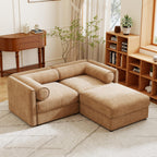 109'' Modular Sectional Sofa, Oversized 4 Seat L Shaped Couch with Storage Ottoman, Extra Deep Seat, Modern Comfy Convertible Chenille Sofa with Chaise, Lounge Couches for Living Room, Camel