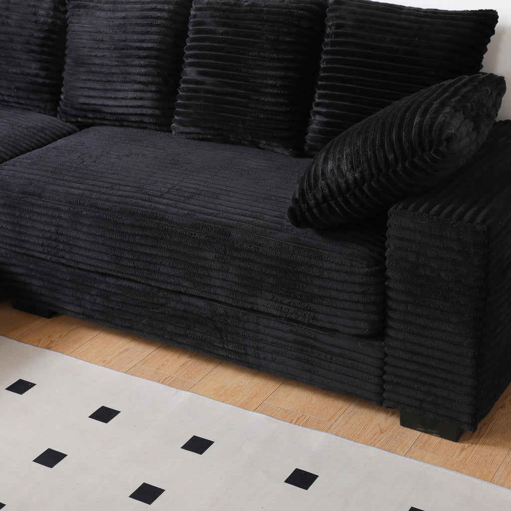 108.6" Sectional Sofa, Thickened Corduroy Sectional Couches For Living Room