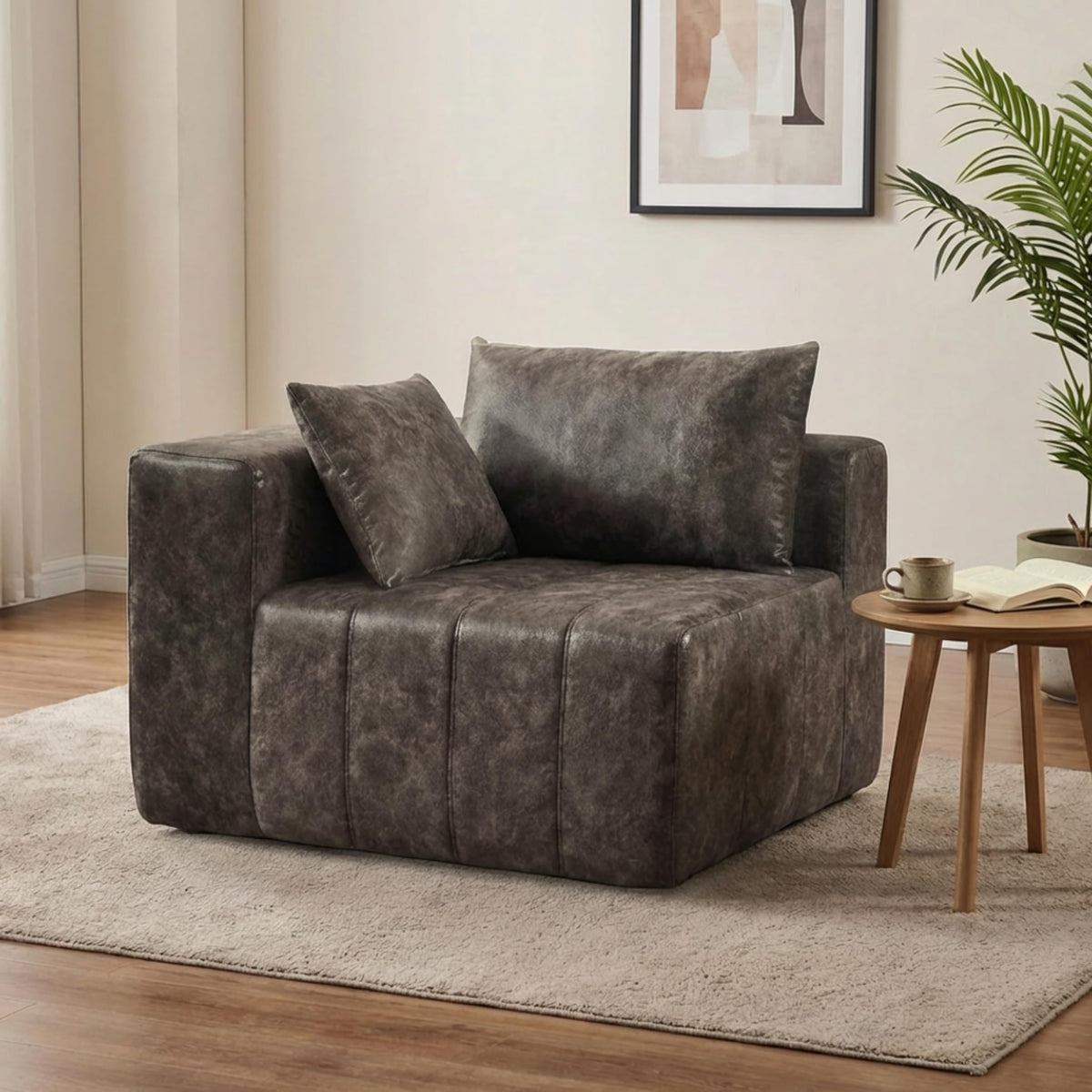 · REDEARTH · Boneless L Shaped Sectional Sofa in a Box, 5 Seater - Oyster