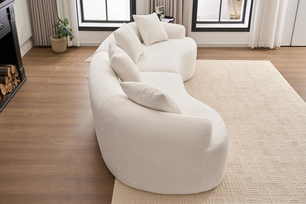 110'' ，Couches Sleeper， Sofa,Compression Modular Sectional,4 Seat，Fabric，with backrest ， armrests，High-Density, Living Room Bedroom Apartment Lounge,