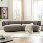 WILLIAMSPACE 66" Modern Velvet Curved Sofa Couch for Living Room, Nomad