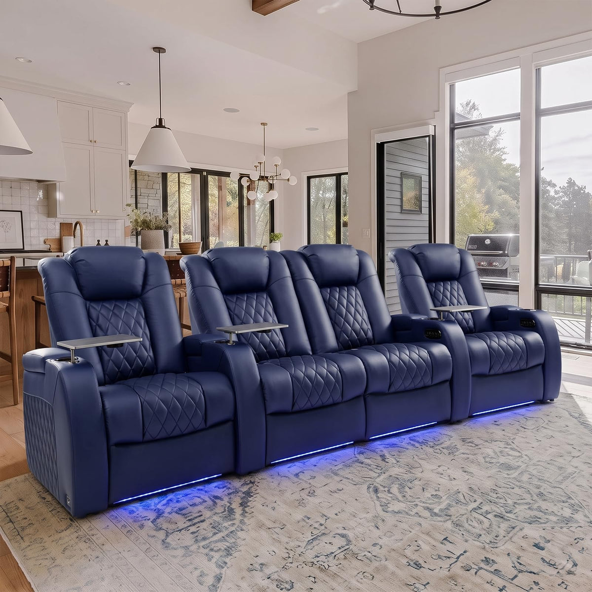 Weilianda Power Reclining Sofa for Living Room, Grey