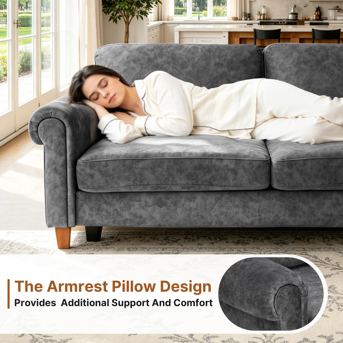 100" Modular Sectional Sofa, L-Shaped Velvet Couch for Small Spaces