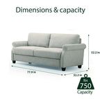 Zinus Josh Sofa Couch/Easy, Tool-Free Assembly, Beige