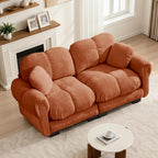 103.9" Modular Cloud Couch, Oversize U-Shaped Sectional Sofa with Ottoman, Deep Seat Chenille Couch, Anti-Slip Design, Modern 3-Seater Sofa for Living Room/Apartment/Bedroom, Brown