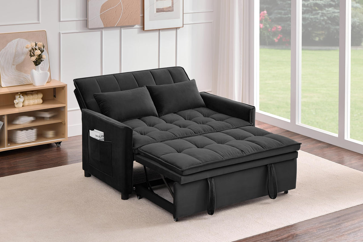 Velvet Chesterfield Sofa Set, 3-Seater and Loveseat