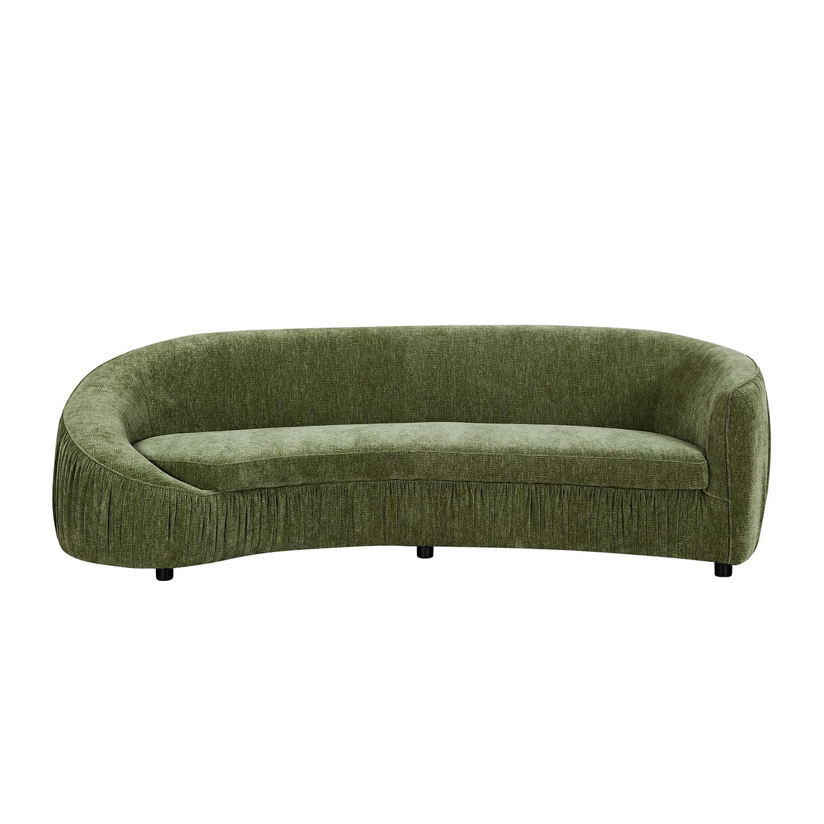 Tidyard 92.1? Modern Curved Fabric Sofa for Living Room - 4-Seater Upholstered Couch, Green Sectional Sofa with Pocket Spring Cushions, No Assembly Required