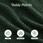 U-Shaped Teddy Fabric Sofa Green Modular Sectional Living Room Reading Nook Cozy Comfort
