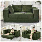 108" Boneless Sectional Chaise Couch, 17.5" Seat Height,Black Grey