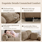 103.9" Modular Cloud Couch, Oversize U-Shaped Sectional Sofa with Ottoman, Deep Seat Chenille Couch, Anti-Slip Design, Modern 3-Seater Sofa for Living Room/Apartment/Bedroom, Brown