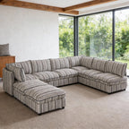 125" Oversized Modular Sectional Sofa with Storage,Convertible L/U-Shaped Chenille Cloud Couch with Reversible Chaise, 8 Seater Storage Sectional Sofa for Living Room