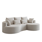 Upholstered Oversized Sectional Sofa, 105 Inch Chenille 4 Seater Extra Deep Wide Seat Curved Cloud Couch with 7 Pillows, Free Combination Sofa Couch for Living Room,Bedroom UP862