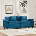 Wider Armrest LoveSeat (Ottoman is not Included), Sectional Couch, for Living Room Bedroom and Apartment, Comfy Double Layer Upholstered Seat Cushion, Breathable Chenille Fabric, Blue,SW5042BL RG696