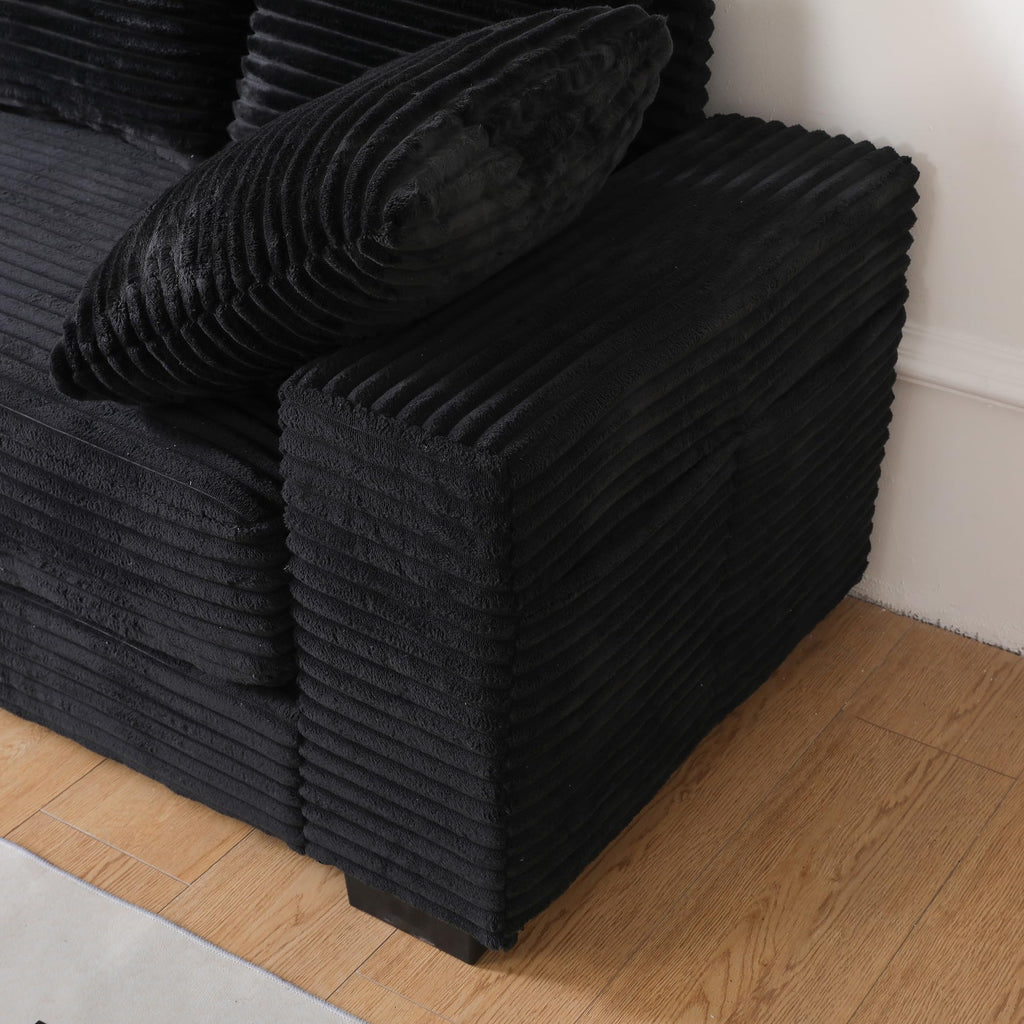 108.6" Sectional Sofa, Thickened Corduroy Sectional Couches For Living Room