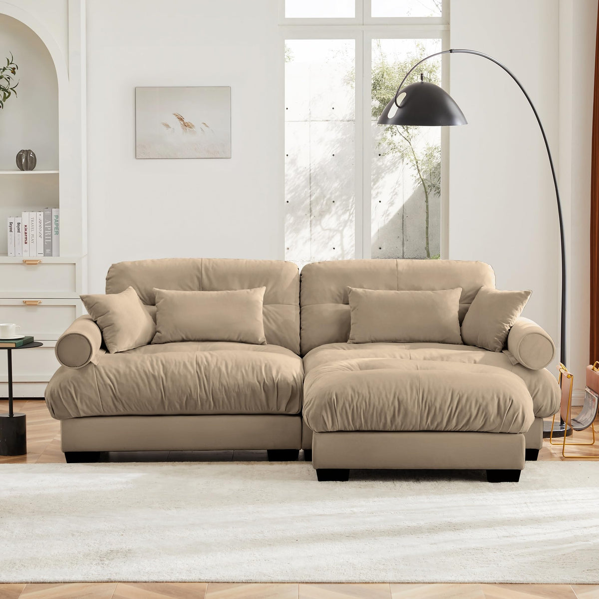 U Shaped Cloud Couches for Living Room Modular Sectional Sofa with Ottomans