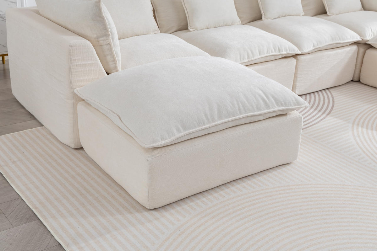 130.71" Width Cloud Couch Oversized Modular Sectional Sofa True Relax Comfy Couches WideDeep Seat Sofas for LivingSets, 4Seat with 2Ottoman DP343