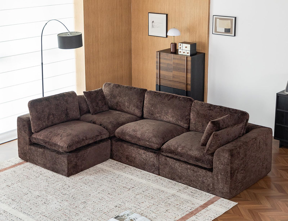 115" Cloud Sectional Couch, Boneless Couches for Living Room