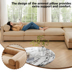 109'' Modular Sectional Sofa, Oversized 4 Seat L Shaped Couch with Storage Ottoman, Extra Deep Seat, Modern Comfy Convertible Chenille Sofa with Chaise, Lounge Couches for Living Room, Camel
