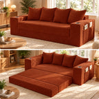 108" Modular Sectional Sofa Bed, L-Shaped Boneless Couch, Yellow