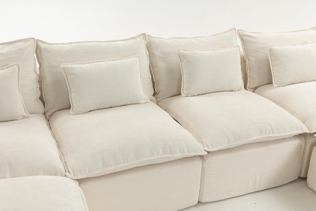 130.71" Width Cloud Couch Oversized Modular Sectional Sofa True Relax Comfy Couches WideDeep Seat Sofas for LivingSets, 4Seat with 2Ottoman DP343