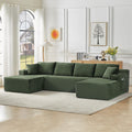 125" Modular Sectional Sofa,Cloud Sectional Couch with Deep Seat,Boneless Couches for Living Room,No Assembly Required-Green