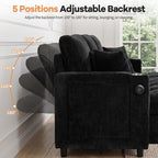 108”Pull Out Sofa Bed, U Shaped Sleeper Sofa for Living Room, Black